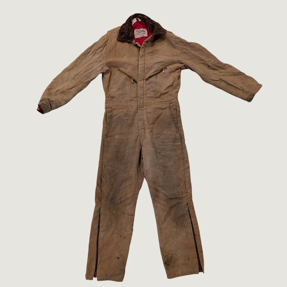 Vintage 80s Walls Blizzard-Pruf Insulated Coveralls USA Workwear Distress Patina